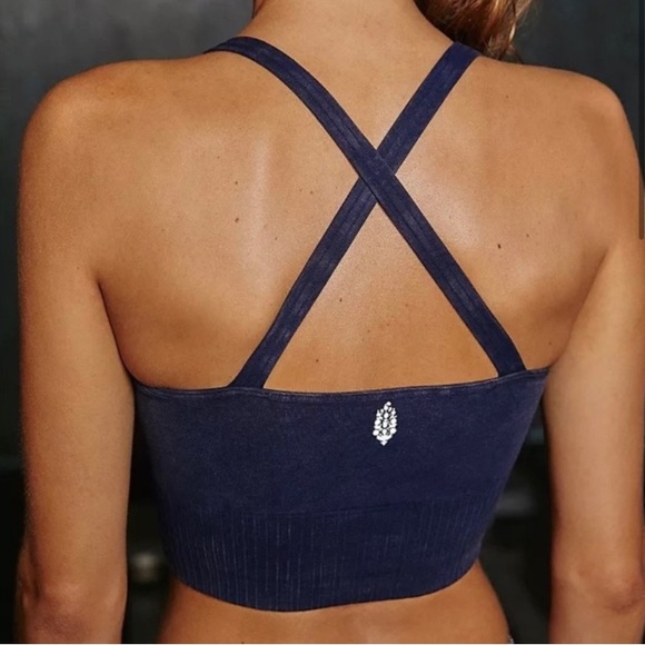 Free People - Good Karma Cropped Top in Deep Navy M/L - Picture 4 of 16